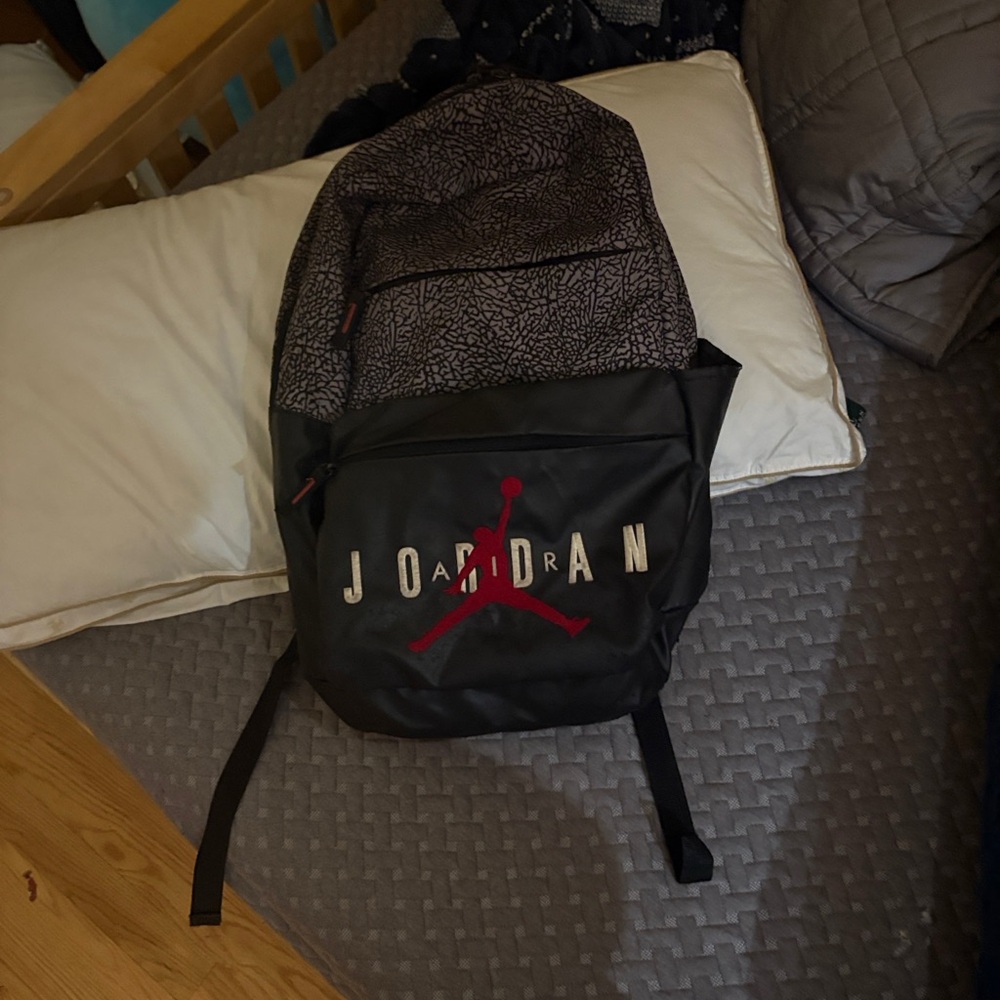 Jordan Black and Gray Backpack